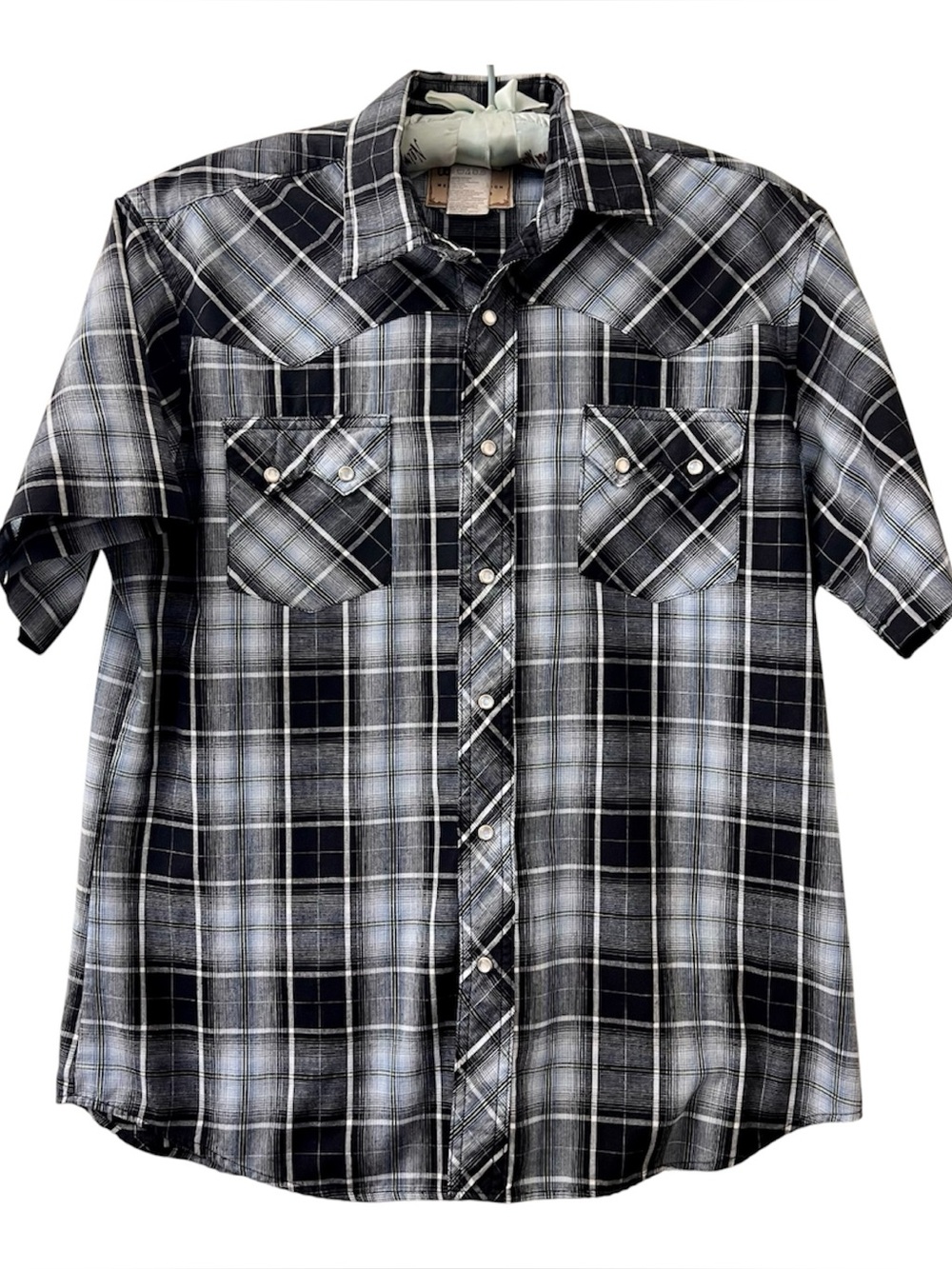 Wrangler Men's Western Plaid Short-Sleeve Snap-Up Shirt